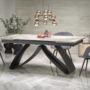 2010001201182_1 Pikendatav söögilaud HILARA, valge marmor / must