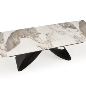 2010001201182_14 Pikendatav söögilaud HILARA, valge marmor / must