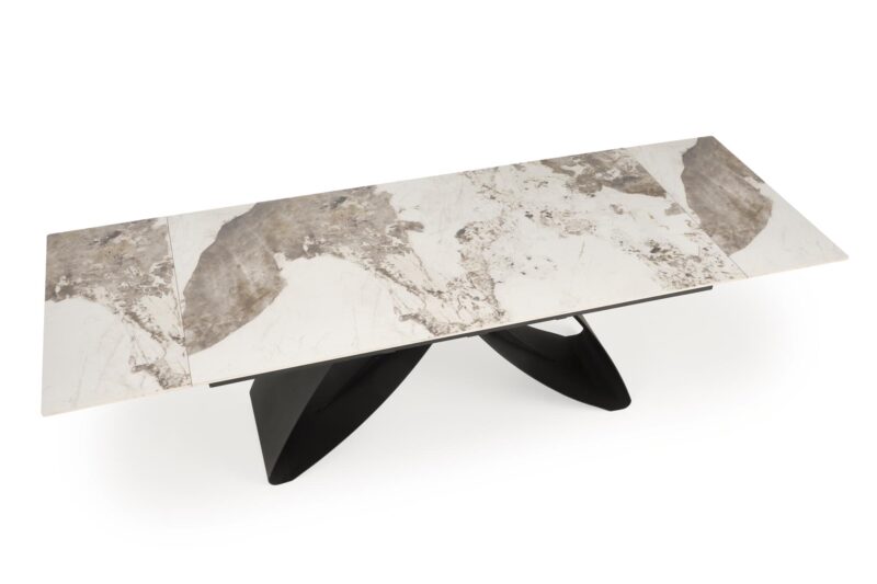 2010001201182_14 Pikendatav söögilaud HILARA, valge marmor / must