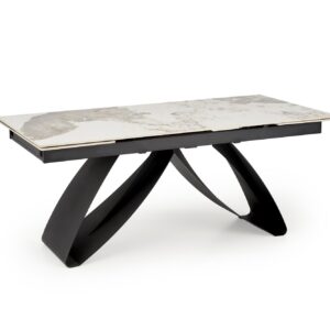 2010001201182_17 Pikendatav söögilaud HILARA, valge marmor / must