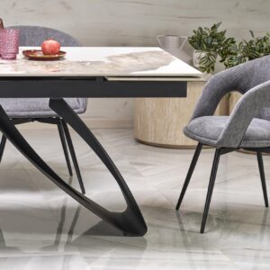 Stacked from 3 images. Method=A (R=8,S=4) Pikendatav söögilaud HILARA, valge marmor / must