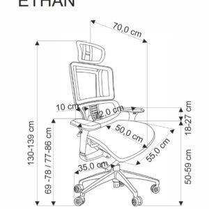 Kontoritool ETHAN, hall
