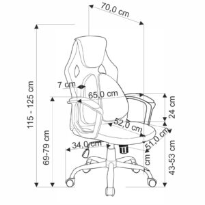Kontoritool JENSEN, must / hall / punane