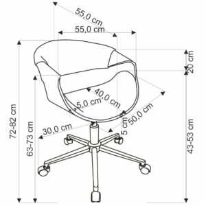 Kontoritool ALVIERA, must / pähkel