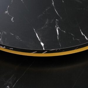 Kohvilaua komplekt PAOLA 2, kuldne / must marmor