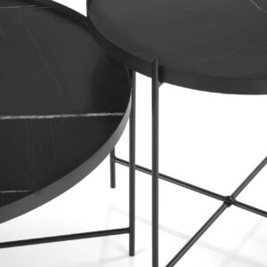 Kohvilaud JULIETA, must marmor / must