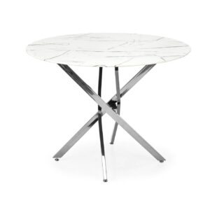 Söögilaud RAIMOND, valge marmor / hõbe