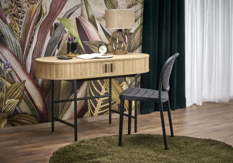 Kirjutuslaud MARVIA, naturaalne / must