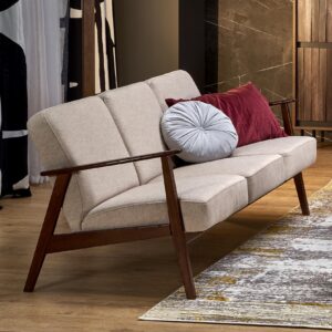 Diivan MILAVOR 3S, beež/ tume pähkel