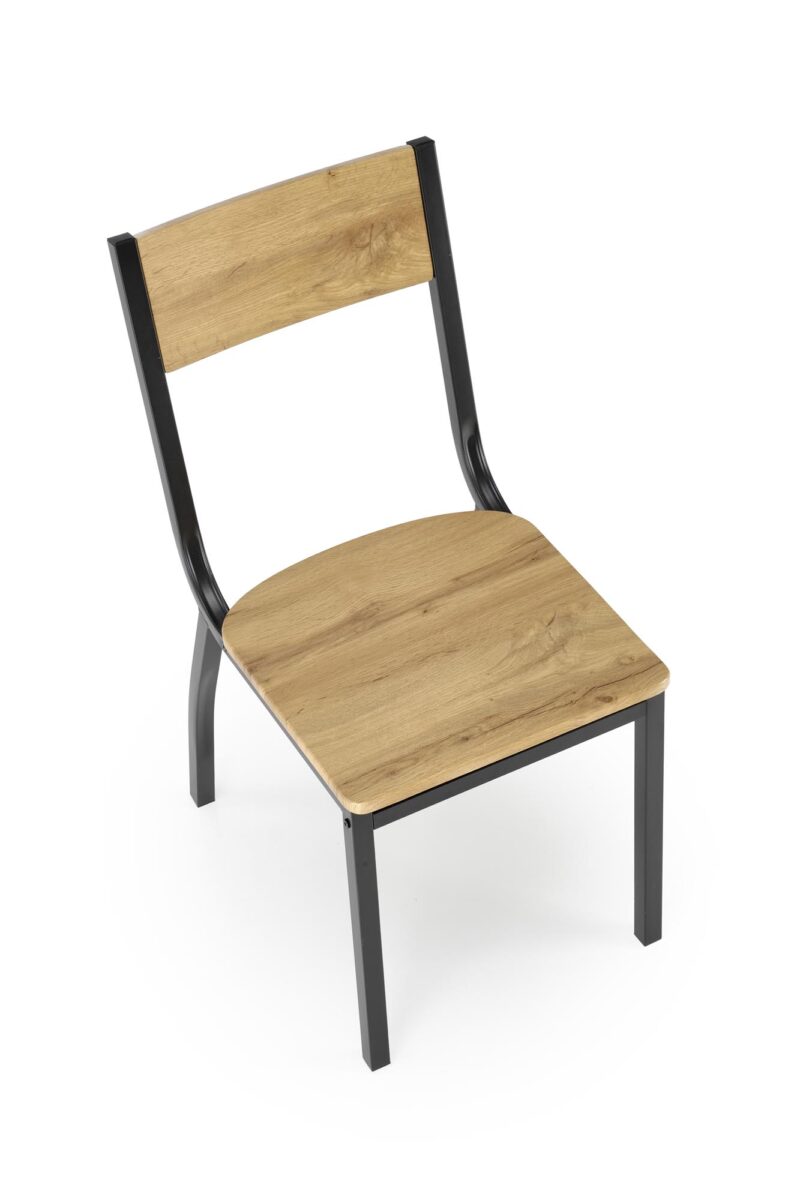 Komplekt MILVER, laud + 4 tooli, värv: looduslik / must