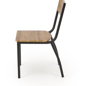 Komplekt MILVER, laud + 4 tooli, värv: looduslik / must