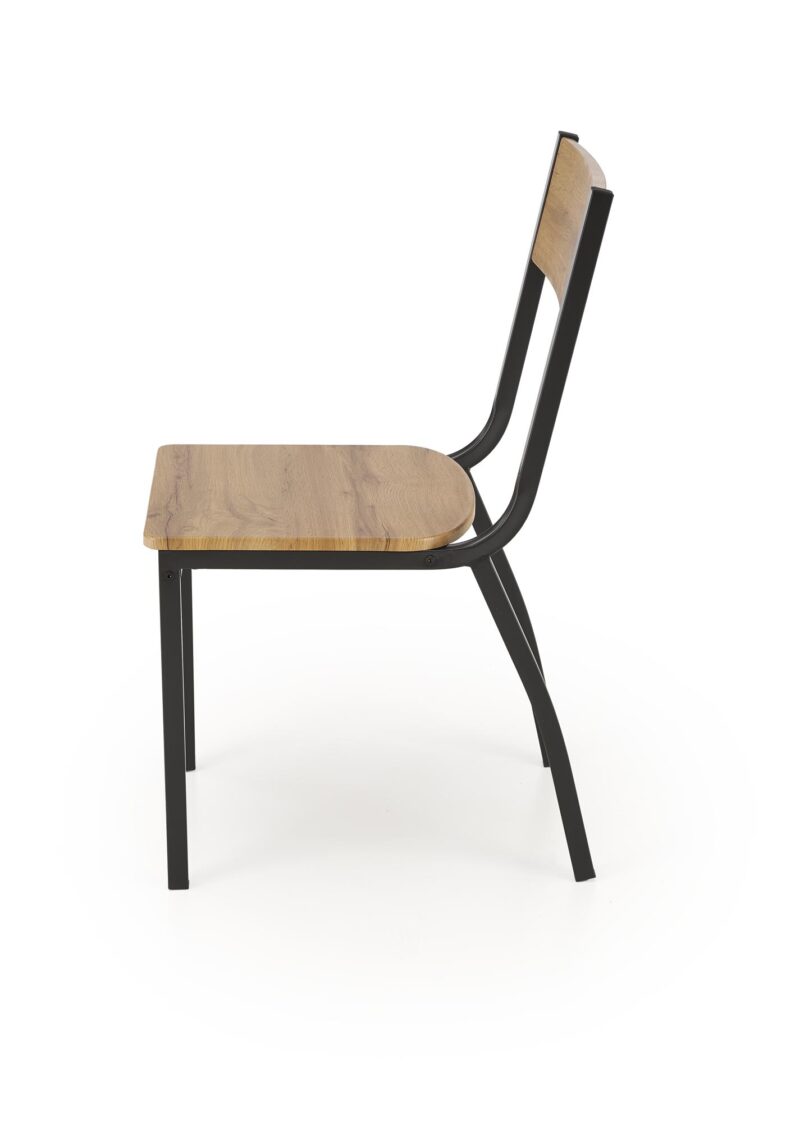 Komplekt MILVER, laud + 4 tooli, värv: looduslik / must