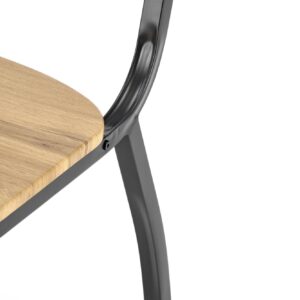 Komplekt MILVER, laud + 4 tooli, värv: looduslik / must