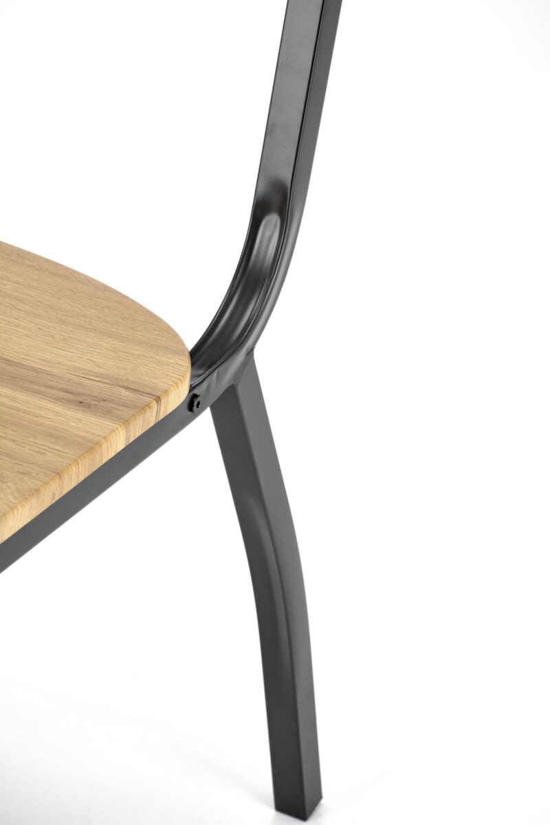 Komplekt MILVER, laud + 4 tooli, värv: looduslik / must