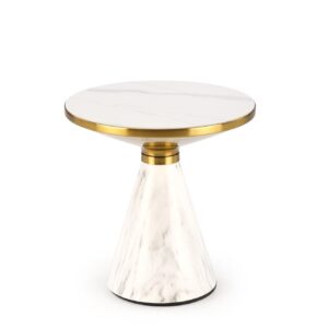 Kohvilaud TALBER, valge marmor / valge / kuldne