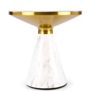 Kohvilaud TALBER, valge marmor / valge / kuldne