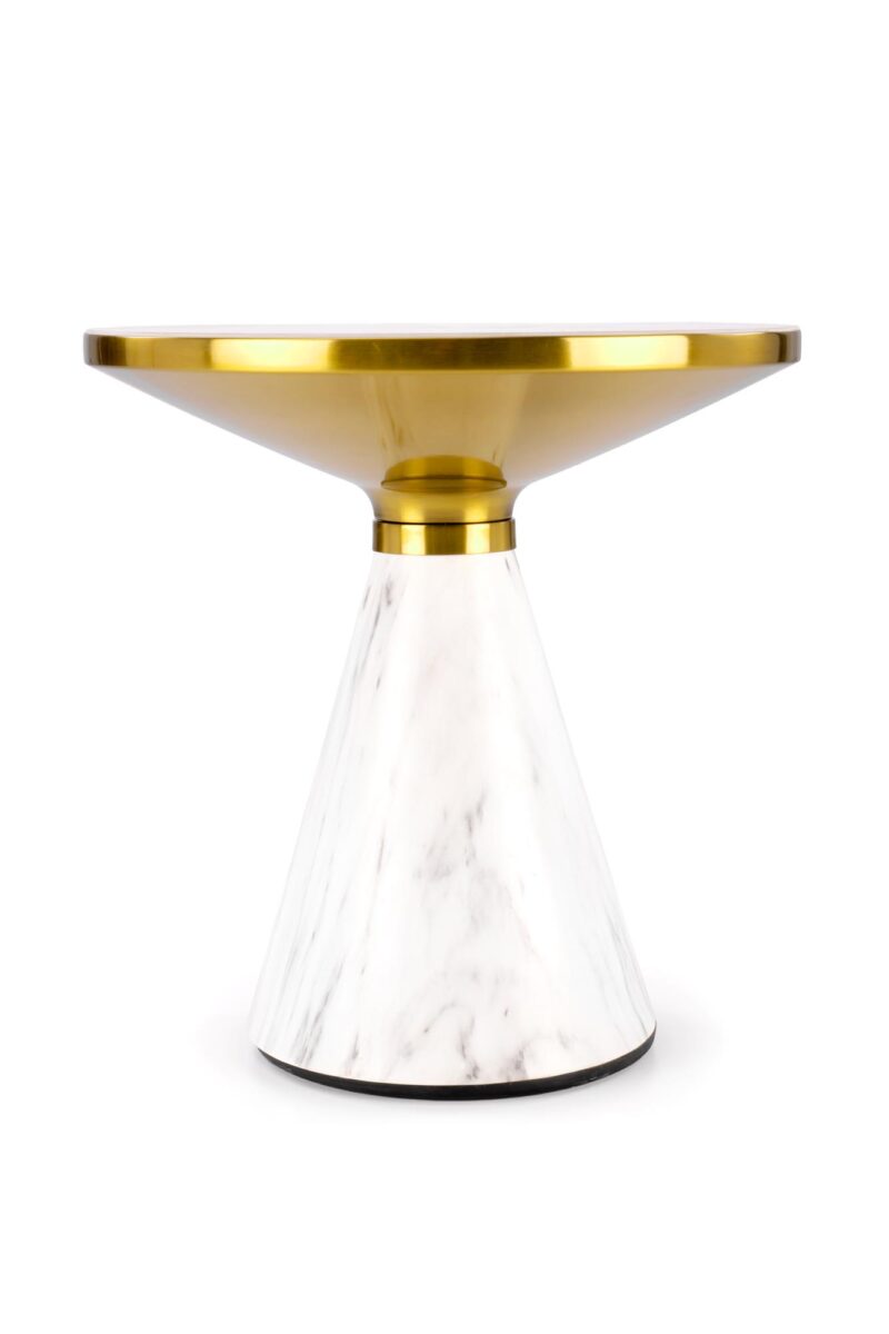 Kohvilaud TALBER, valge marmor / valge / kuldne