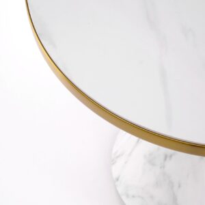 Kohvilaud TALBER, valge marmor / valge / kuldne