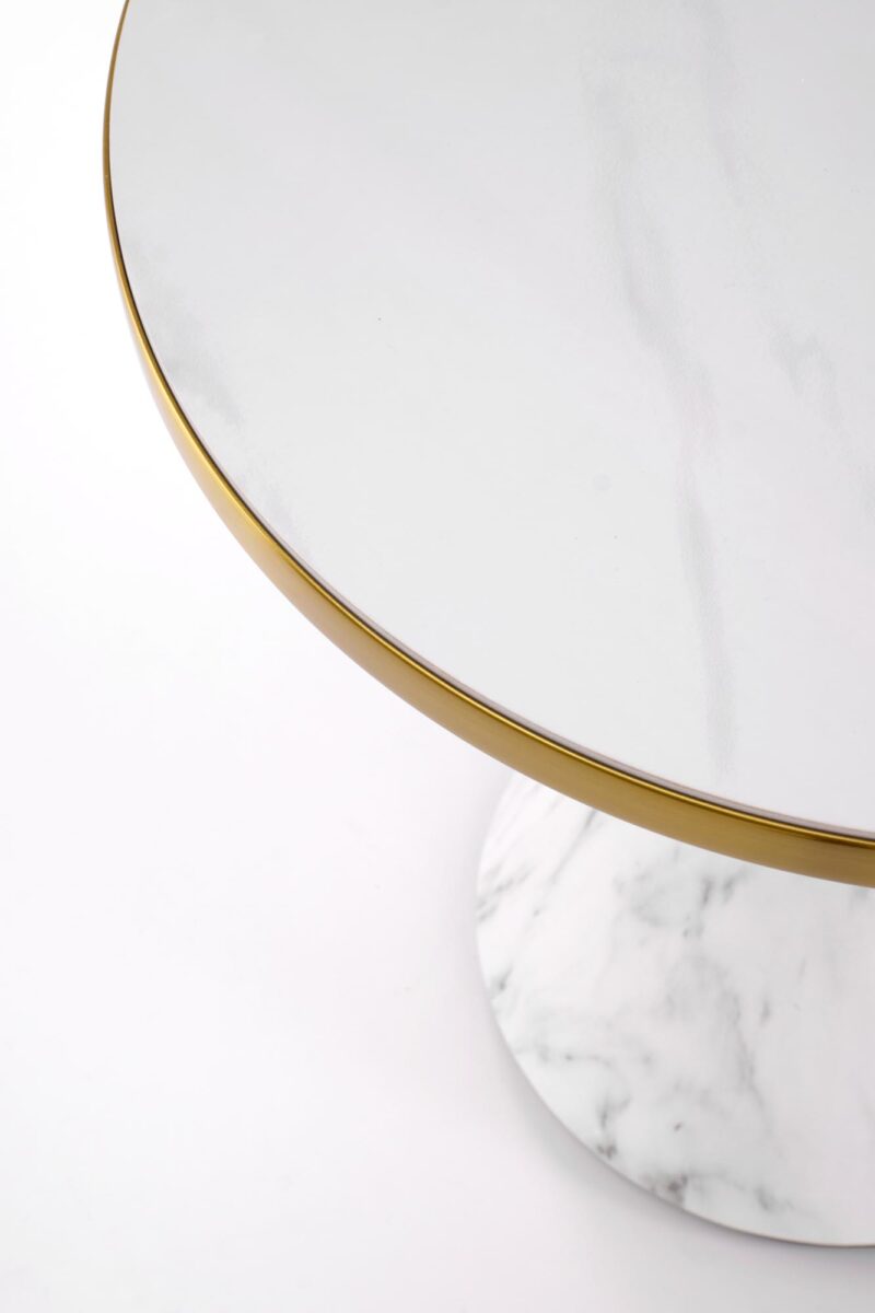 Kohvilaud TALBER, valge marmor / valge / kuldne