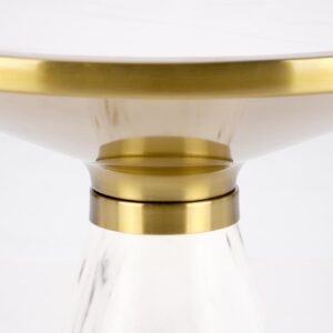 Kohvilaud TALBER, valge marmor / valge / kuldne