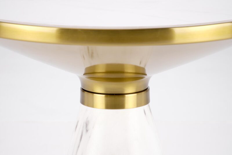 Kohvilaud TALBER, valge marmor / valge / kuldne