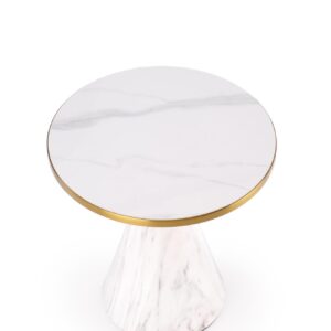 Kohvilaud TALBER, valge marmor / valge / kuldne