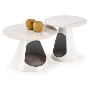 Kohvilaud OSARIS, valge marmor / valge