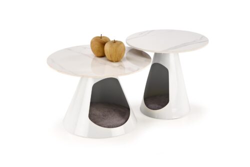 Kohvilaud OSARIS, valge marmor / valge