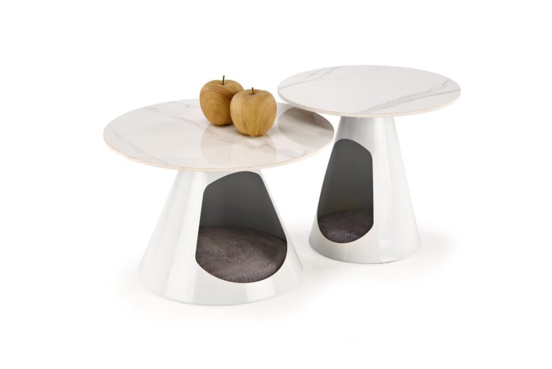 Kohvilaud OSARIS, valge marmor / valge