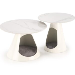 Kohvilaud OSARIS, valge marmor / valge