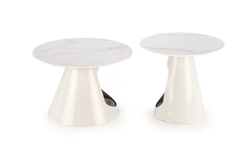 Kohvilaud OSARIS, valge marmor / valge
