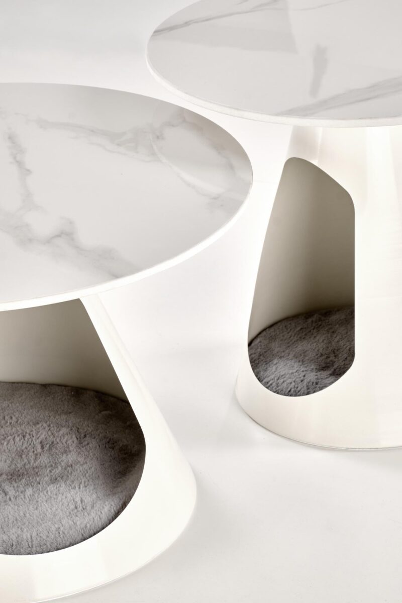 Kohvilaud OSARIS, valge marmor / valge