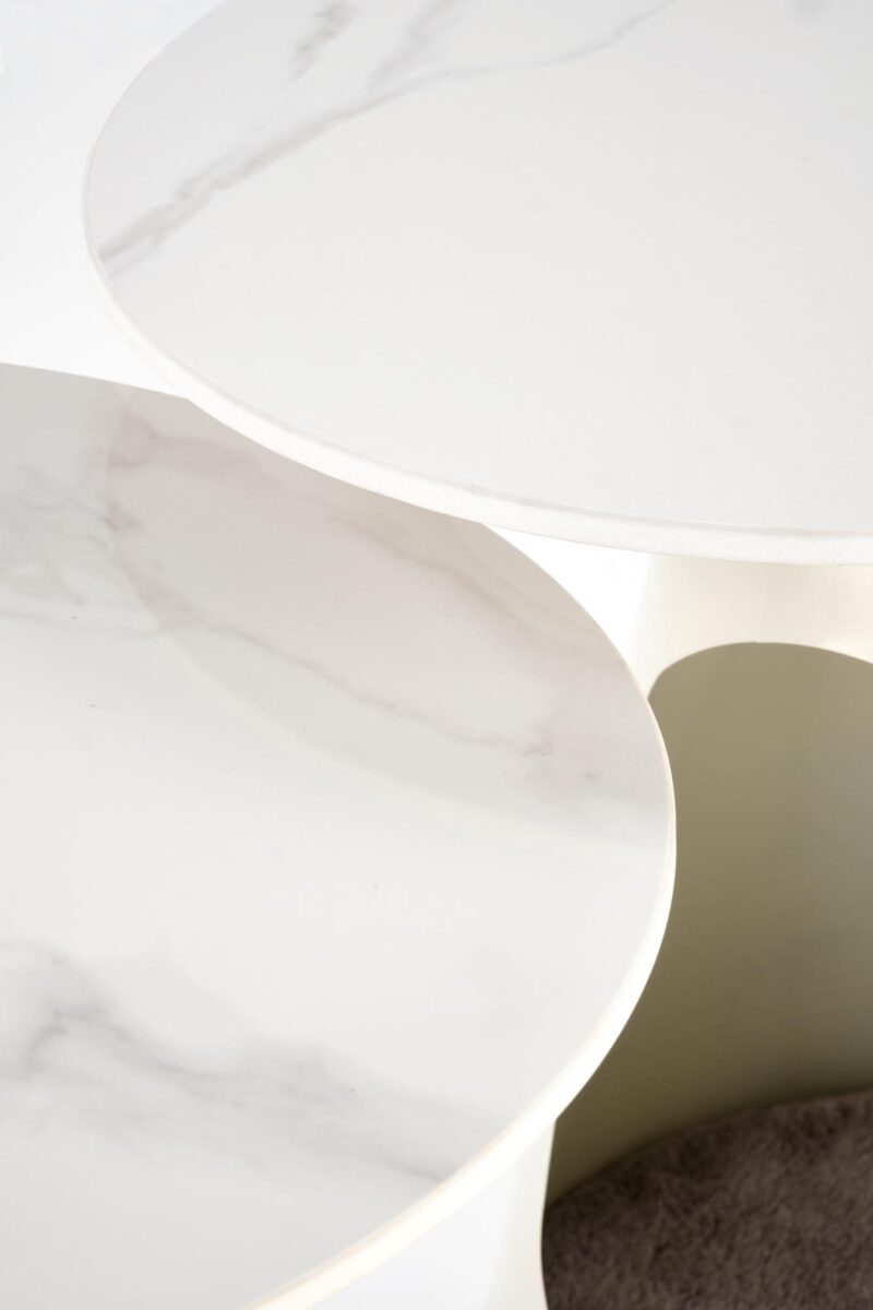 Kohvilaud OSARIS, valge marmor / valge