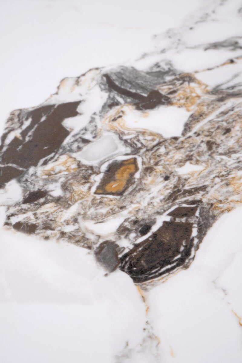 Kohvilaud ROSLEN, valge marmor / hall marmor / kuld