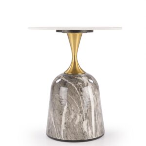 Kohvilaud ROSLEN, valge marmor / hall marmor / kuld