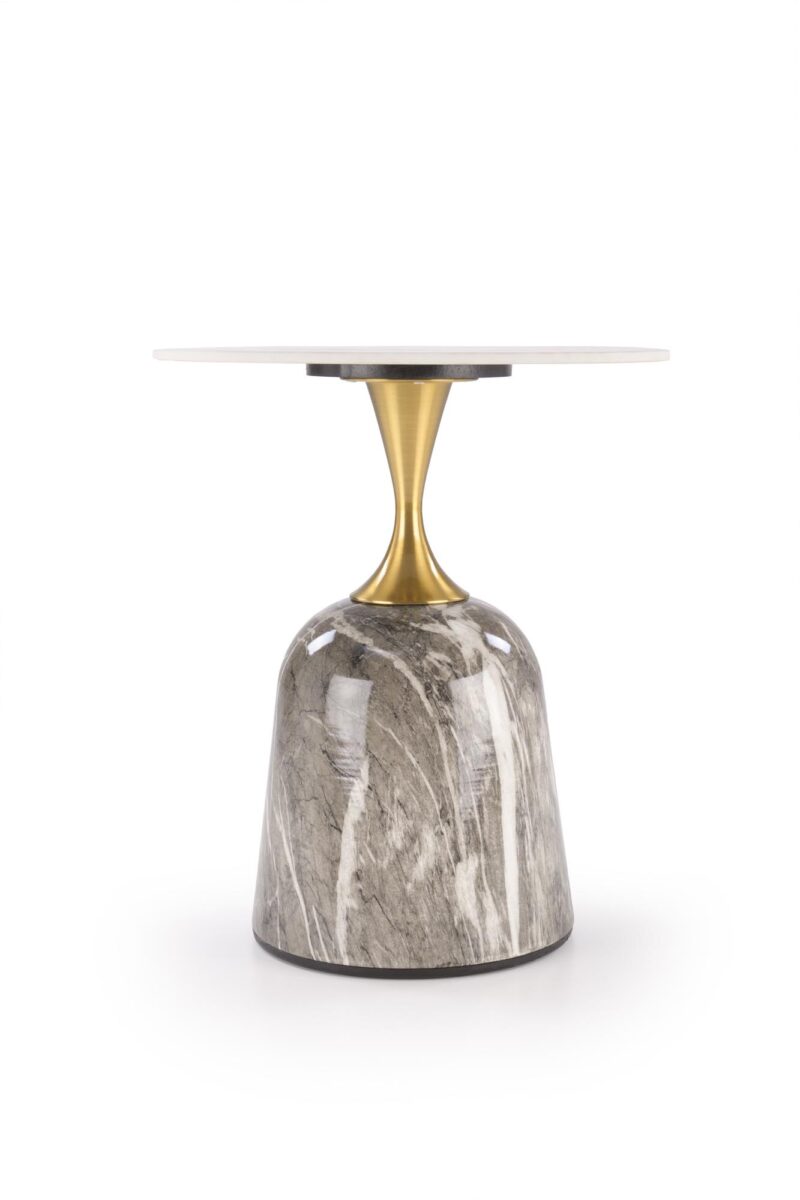 Kohvilaud ROSLEN, valge marmor / hall marmor / kuld