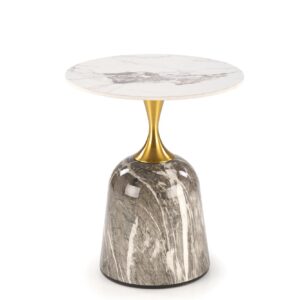 Kohvilaud ROSLEN, valge marmor / hall marmor / kuld