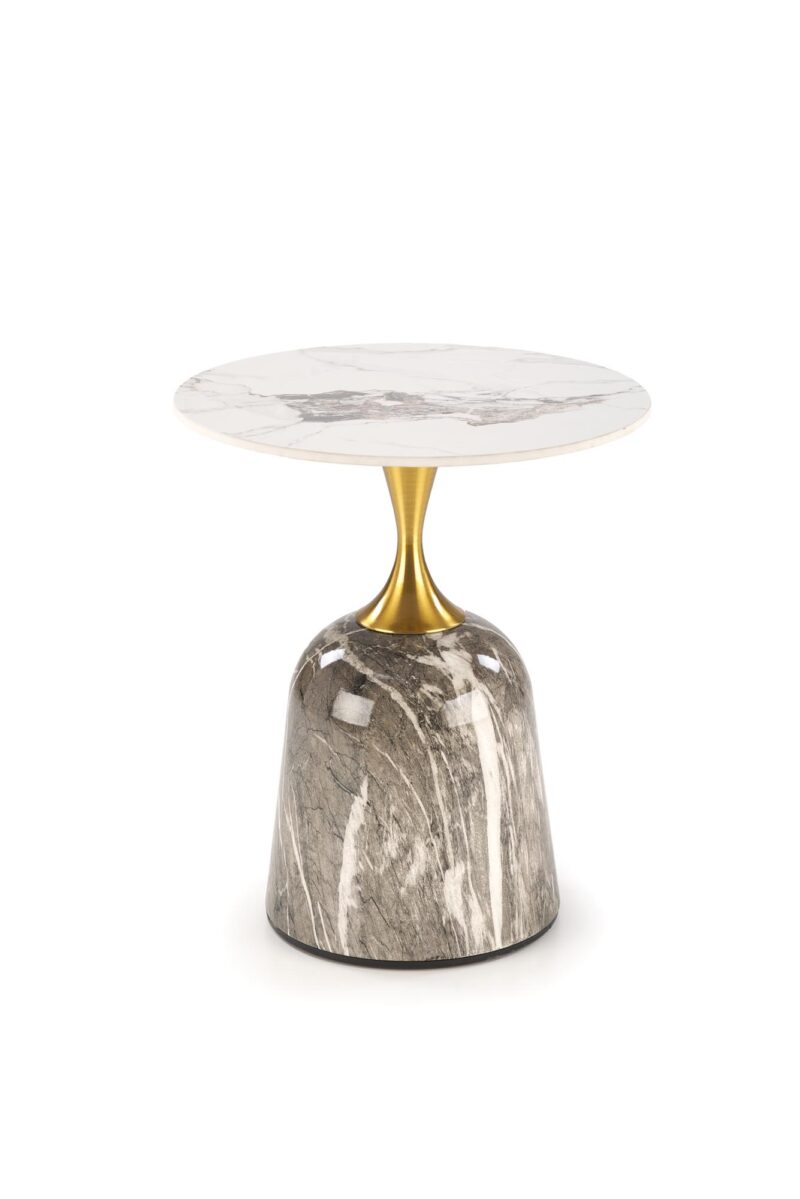 Kohvilaud ROSLEN, valge marmor / hall marmor / kuld