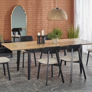 Söögilaud EDMIRON, naturaalne tamm / must