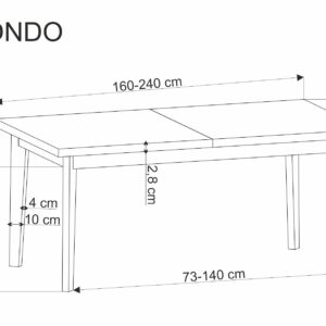 Söögilaud EDMIRON, naturaalne tamm / must