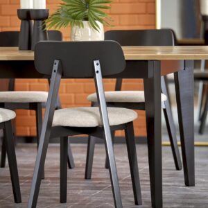 Söögilaud EDMIRON, naturaalne tamm / must