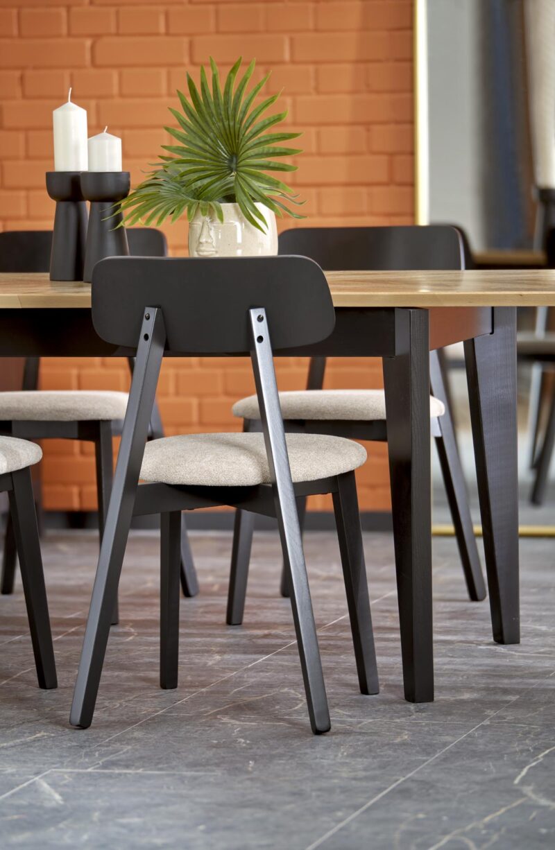 Söögilaud EDMIRON, naturaalne tamm / must