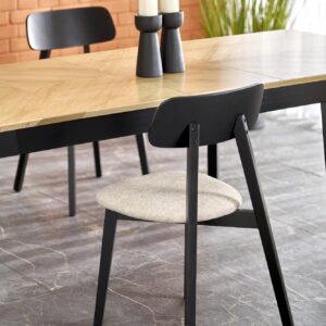 Söögilaud EDMIRON, naturaalne tamm / must