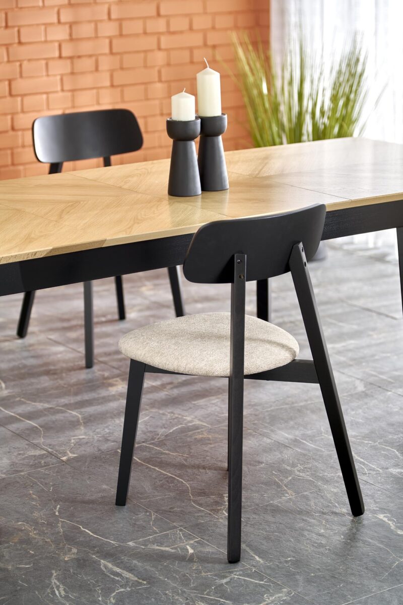 Söögilaud EDMIRON, naturaalne tamm / must