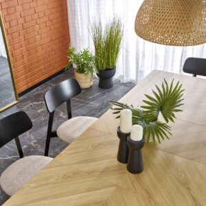 Söögilaud EDMIRON, naturaalne tamm / must