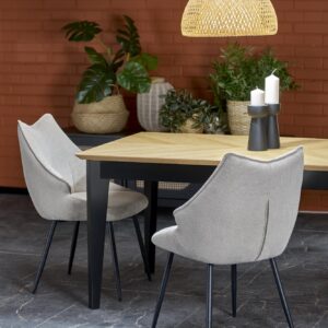 Söögilaud EDMIRON, naturaalne tamm / must