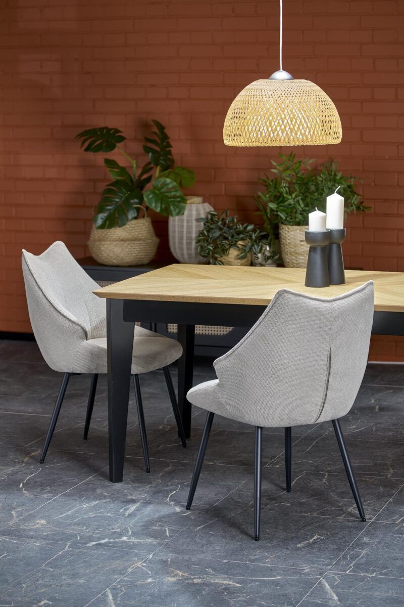 Söögilaud EDMIRON, naturaalne tamm / must