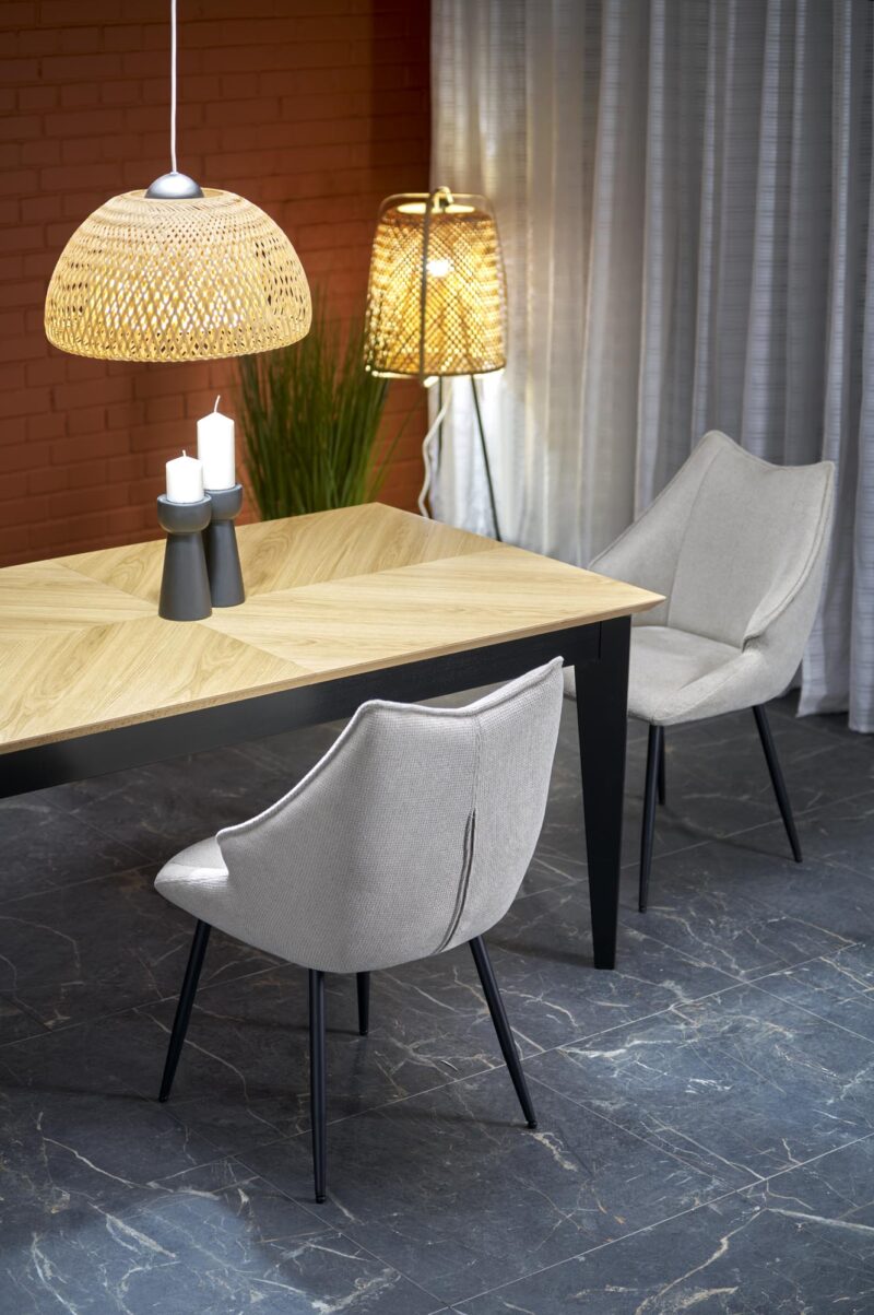 Söögilaud EDMIRON, naturaalne tamm / must