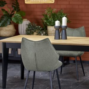 Söögilaud EDMIRON, naturaalne tamm / must