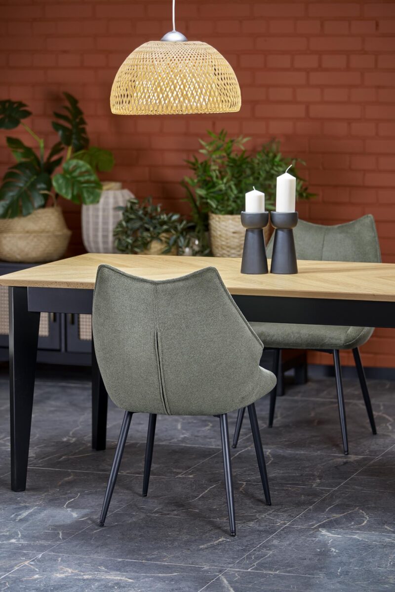 Söögilaud EDMIRON, naturaalne tamm / must